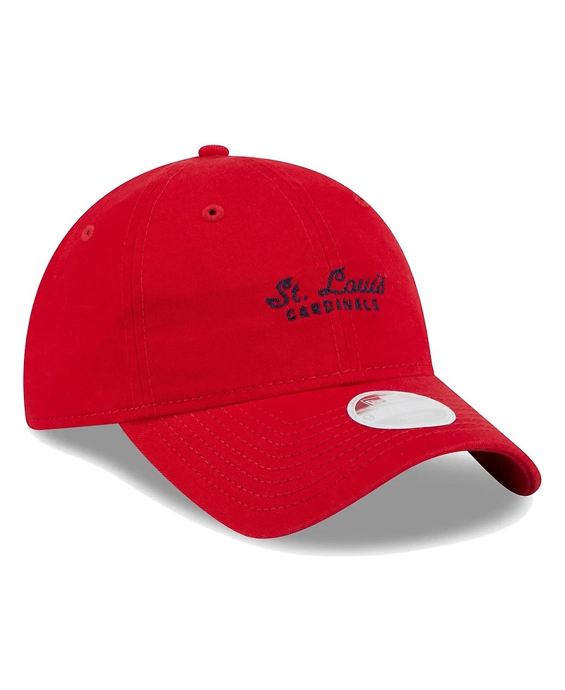 New Era Women's Red St. Louis Cardinals Script 9TWENTY Adjustable Hat