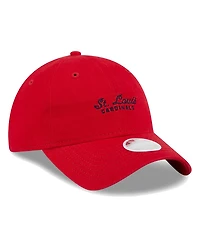 New Era Women's Red St. Louis Cardinals Script 9TWENTY Adjustable Hat