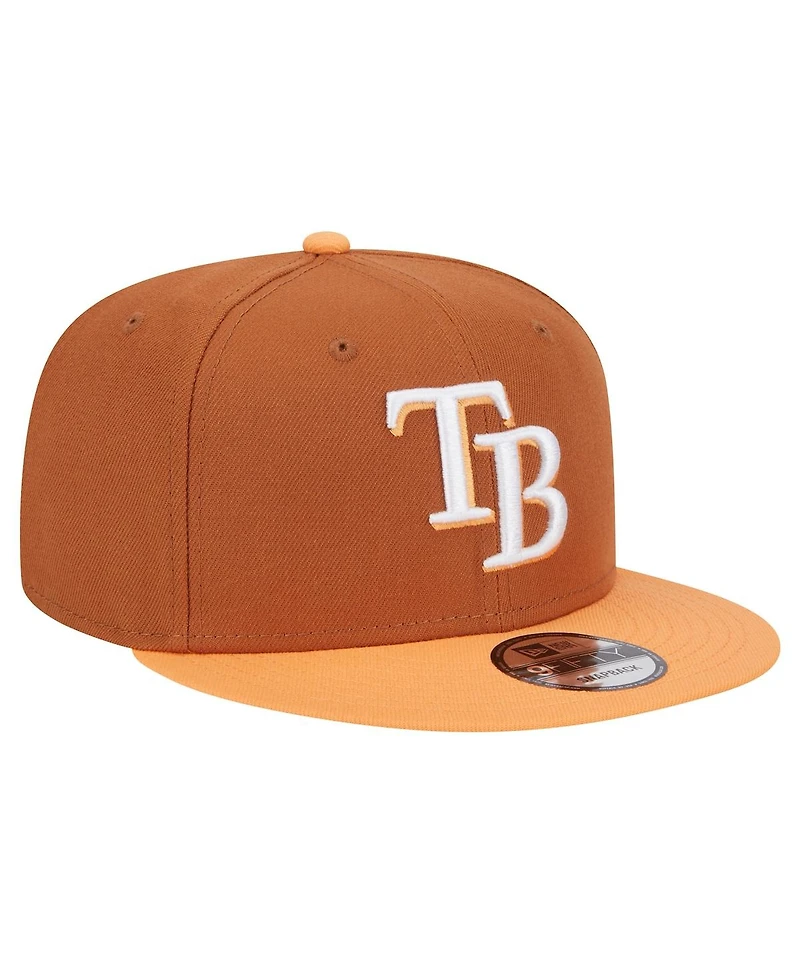 New Era Men's Brown Tampa Bay Rays Spring Color Two-Tone 9FIFTY Snapback Hat