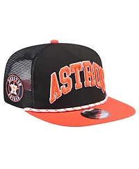 New Era Men's Black Houston Astros Throwback Mesh back Golfer Hat