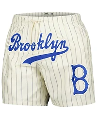 Pro Standard Men's Cream Brooklyn Dodgers Cooperstown Collection Pinstripe Retro Classic Woven Shorts