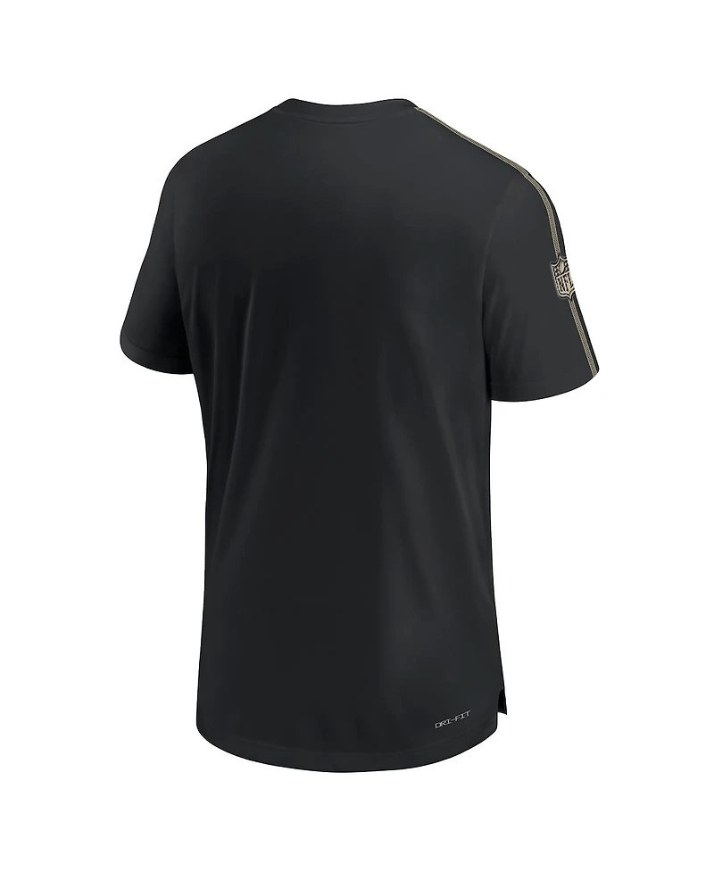 Nike Men's Black New Orleans Saints 2024 Sideline Coach Uv Performance T-Shirt