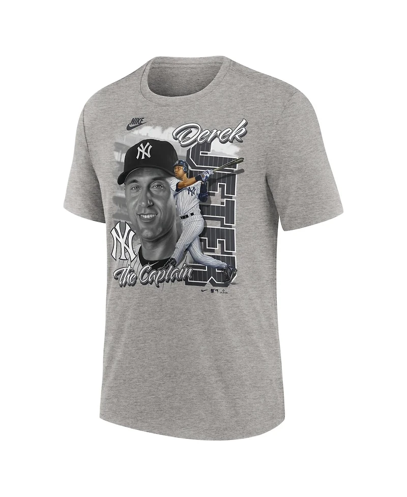 Nike Men's Derek Jeter Heather Gray New York Yankees Cooperstown Collection Player Local T-Shirt
