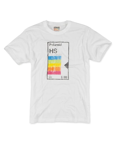 American Needle Men's and Women's White Polaroid Vintage-like Fade T-Shirt