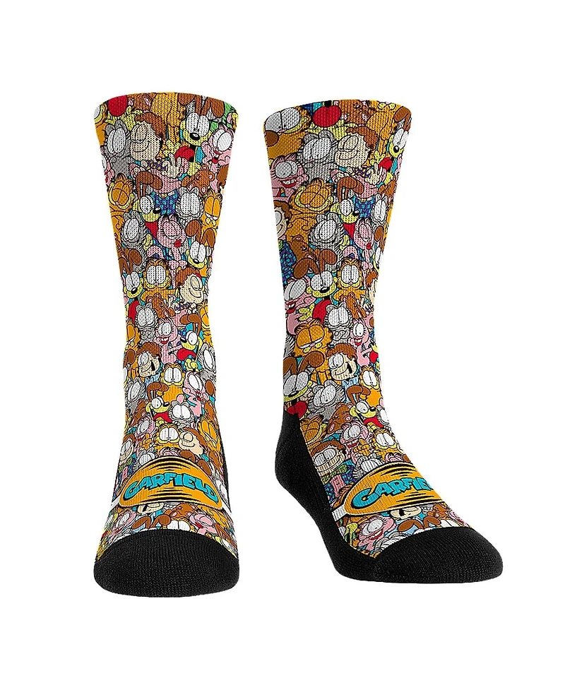 Rock 'Em Men's and Women's Garfield Stacked Characters Crew Socks