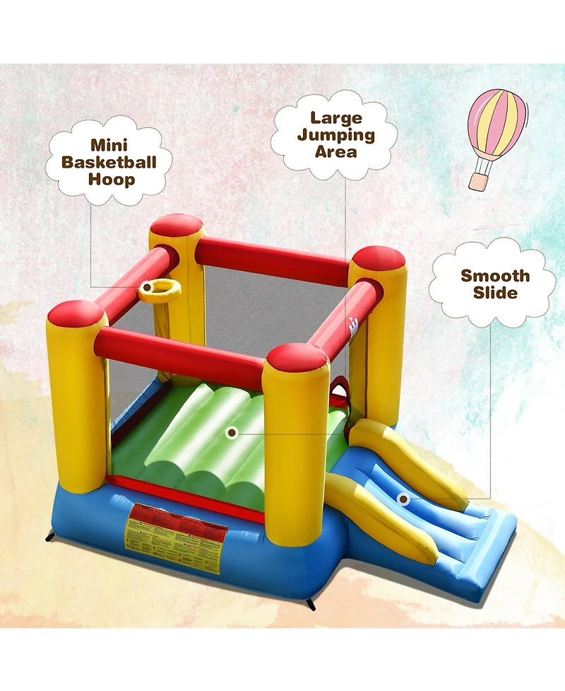 Inflatable Bouncer Kids Slide Bounce House without Blower