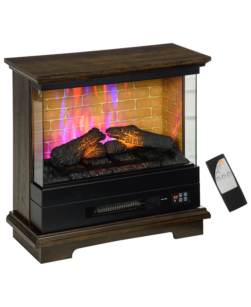 Homcom 26" Electric Fireplace Stove with Remote Control, 12H Timer,