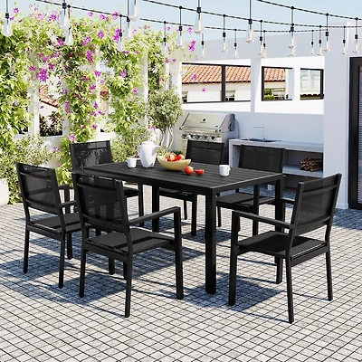 Streamdale Durable Modern 7-Piece Outdoor Table and Chair Set for Patio or Garden