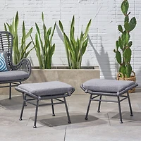 Streamdale Boho Rattan Ottoman Set Comfort & Style Outdoors