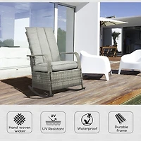 Streamdale Furniture Rocking Rattan Recliner Indoor Comfort for Your Outdoor Oasis