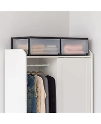 Iris Usa 47 Quart Extra Large Plastic Stacking Drawer, Stackable Storage Organizer Unit with Sliding Drawer for Bedroom Closet Garage Craft Room Dorm