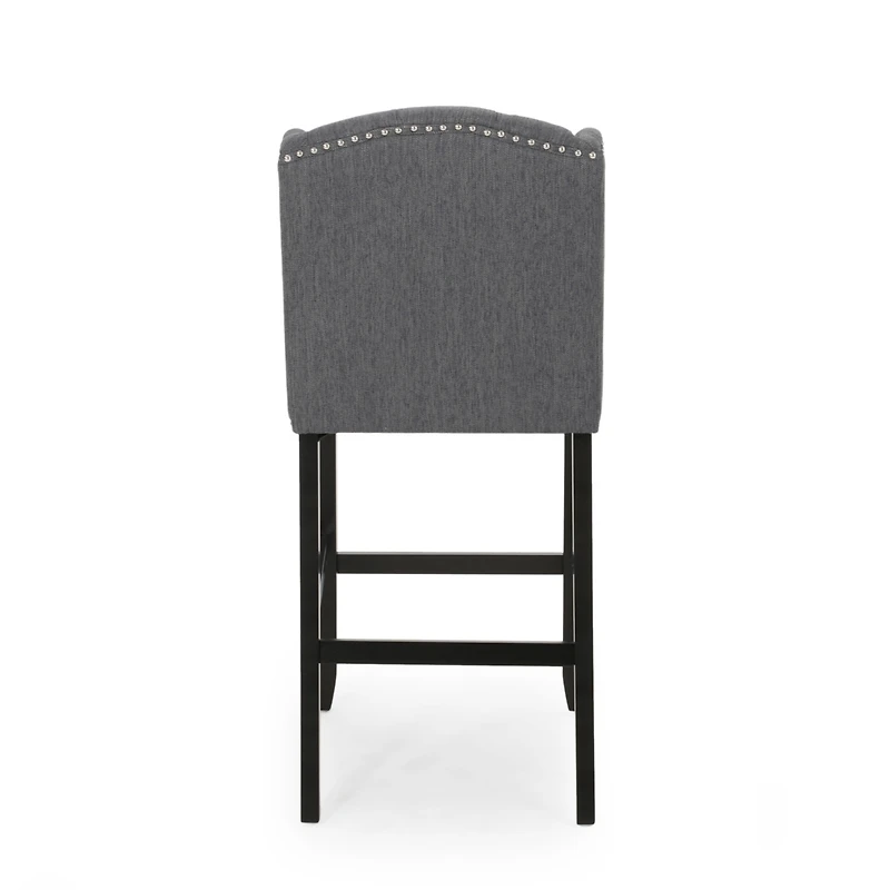 Streamdale Sophisticated Upholstered Button-Tufted Wingback Barstools