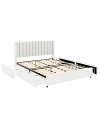 Streamdale Andover Mills Queen Boucle Platform Bed with Storage