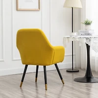 Simplie Fun Contemporary Velvet Upholstered Accent Chair, Yellow