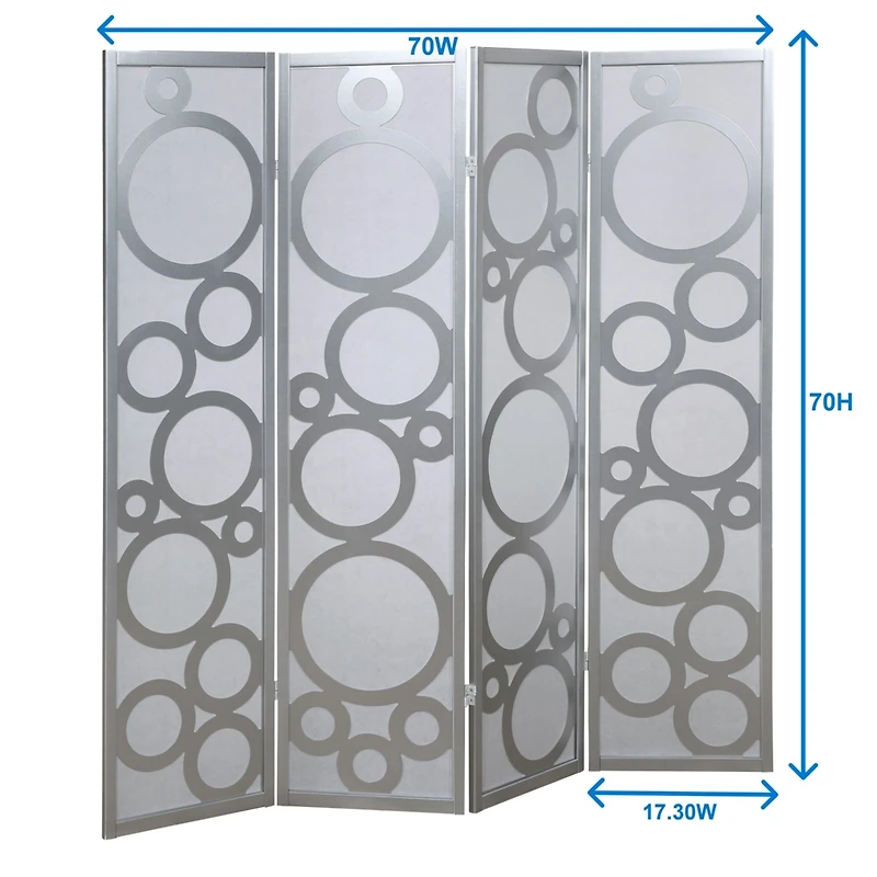Streamdale Arvada 4-Panel Wood Room Divider with Circle Pattern