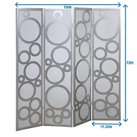 Streamdale Arvada 4-Panel Wood Room Divider with Circle Pattern