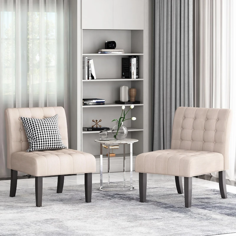 Streamdale Classic Accent Chair Set with Button-Tufted Design