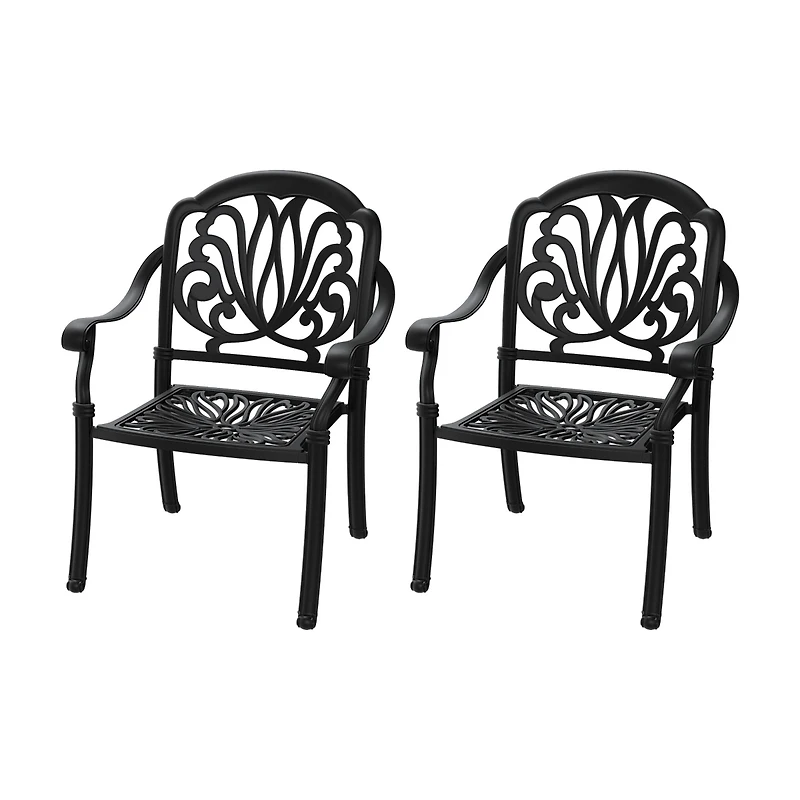 Streamdale Premium Black Aluminum Armchair with Cozy Cushions