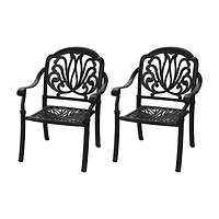 Streamdale Premium Black Aluminum Armchair with Cozy Cushions
