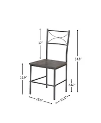 Streamdale 3-Piece Kitchen Dining Room Table Set Grey Chair