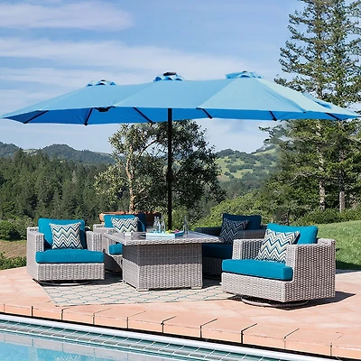 Streamdale Furniture 15ft Double-Sided Market Umbrella with Crank Lift for Ample Shade