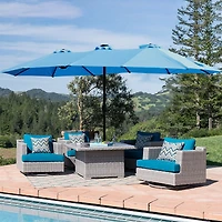 Streamdale Furniture 15ft Double-Sided Market Umbrella with Crank Lift for Ample Shade