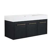 Streamdale Furniture Modern Vanity with Unique Resin Sink and Ample Storage