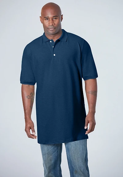 Liberty Blues Big & Tall by KingSize Longer-Length Shrink-Less Cotton Polo