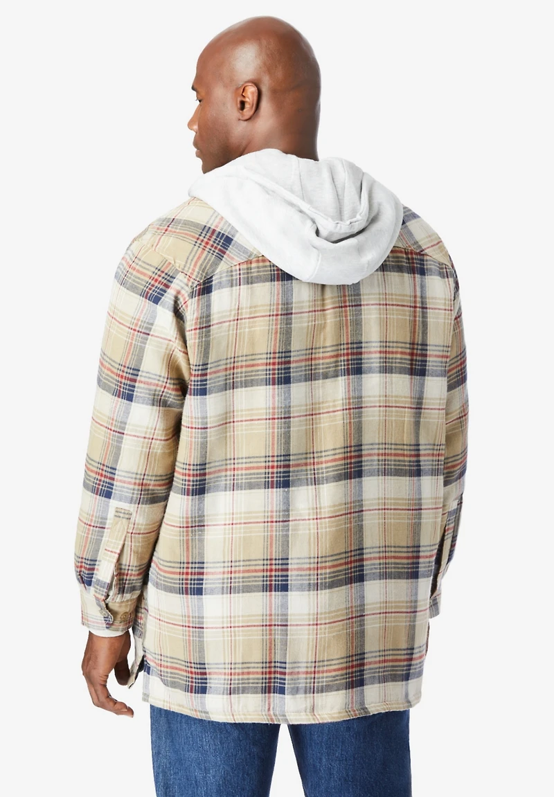 Boulder Creek Big & Tall by KingSize Removable Hooded Shirt Jacket