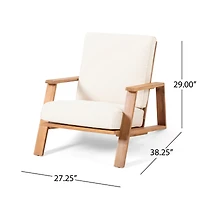 Modern Adirondack Chair Acacia Wood with Weather-Resistant Cushions