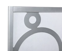 Streamdale Furniture 4-Panel Wood Room Divider with Circle Pattern, Silver