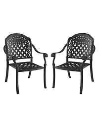 Streamdale Elegant 350lbs Capacity Aluminum Armchair with Cushions, Black