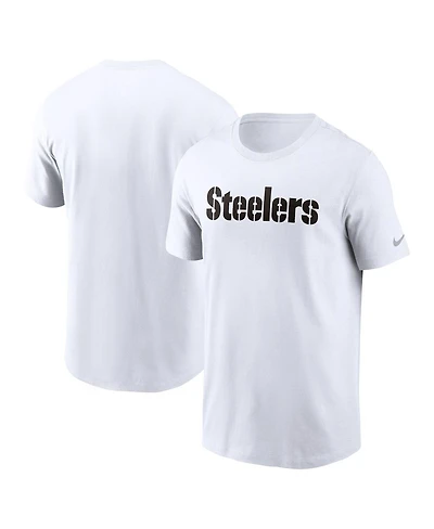 Nike Men's White Pittsburgh Steelers Primetime Wordmark Essential T-Shirt