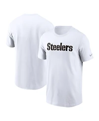 Nike Men's White Pittsburgh Steelers Primetime Wordmark Essential T-Shirt