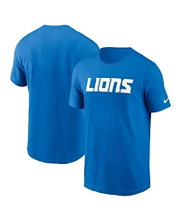 Nike Men's Blue Detroit Lions Primetime Wordmark Essential T-Shirt