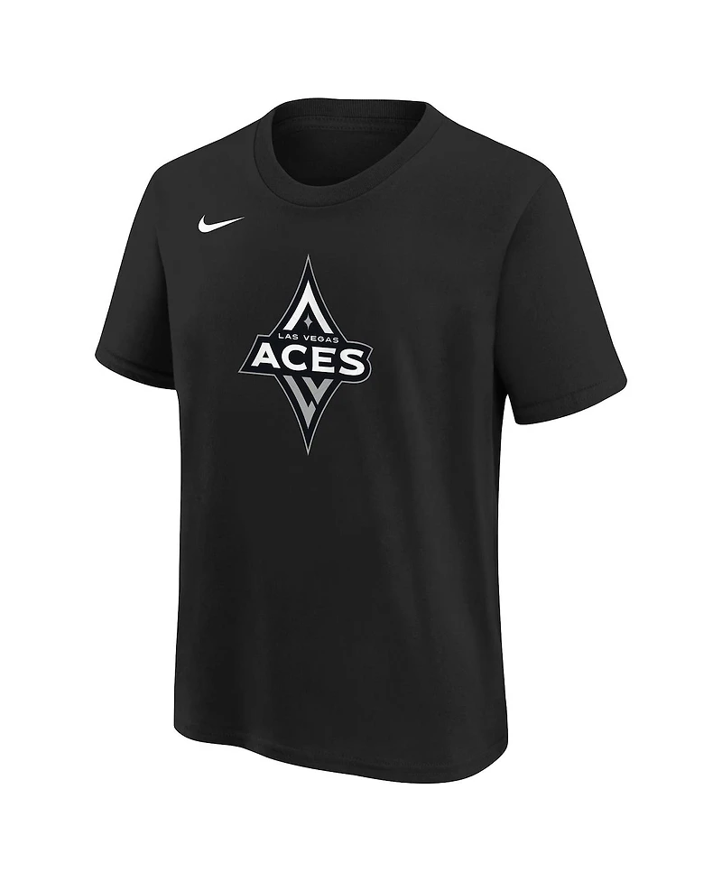 Nike Big Boys and Girls Black Las Vegas Aces Essential Logo T-Shirt