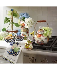 Mackenzie-Childs White Flower Market 2-Qt. Whistling Tea Kettle