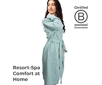 Cariloha Waffle Knit Bath Robe | Tahitian Breeze | Unisex, Small/Medium | Viscose Material | Soft, Comfortable, & Wicks Moisture