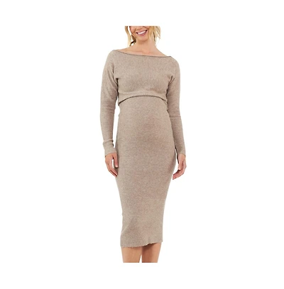 Ripe Maternity Tobie Off Shoulder Knit Dress