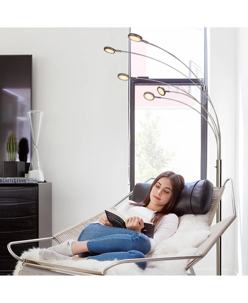 Orion 74" Led Tree Arc Floor Lamp with 5 Adjustable Arms