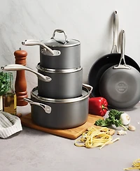 Tramontina OnyxPro 8-Piece Hard Anodized Nonstick Cookware Set with Lids