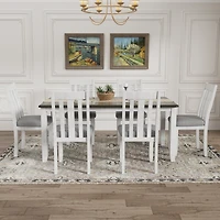 Streamdale Retro 7-Piece Dining Set with Expandable Table