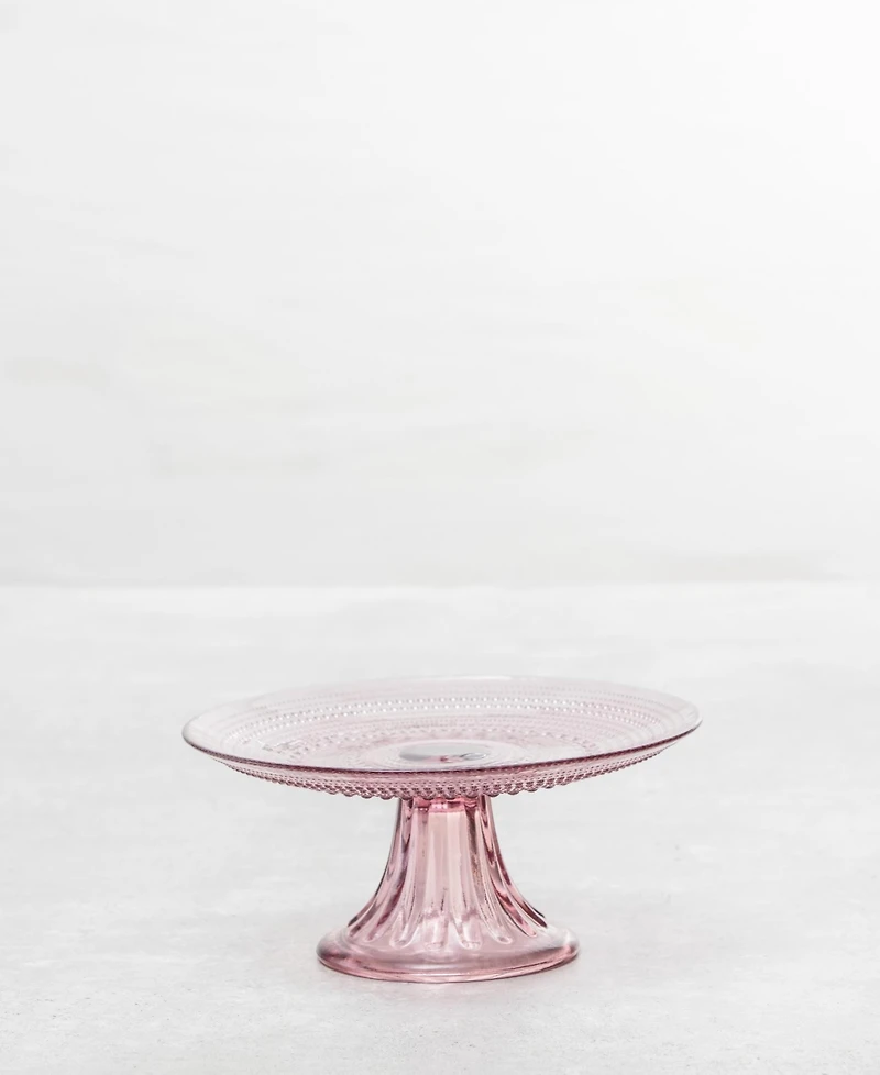 Fortessa Jupiter Pink 8.5" Cake Stand and Dome Set