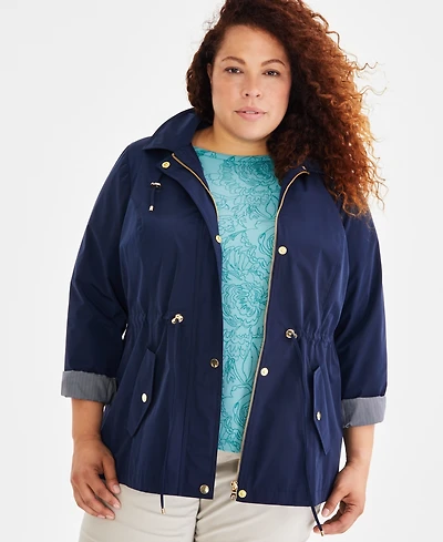 Style & Co Women's Plus Hooded Anorak, Exclusively at Macy's