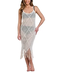 La Blanca Women's Crochet The Day Cotton Cover-Up Dress