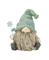 Slickblue Stone Garden Gnome Figurine With Flower Stem Accent (Set of 4)