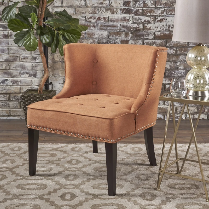 Streamdale Contemporary Tufted Accent Chair with Nailhead Accents