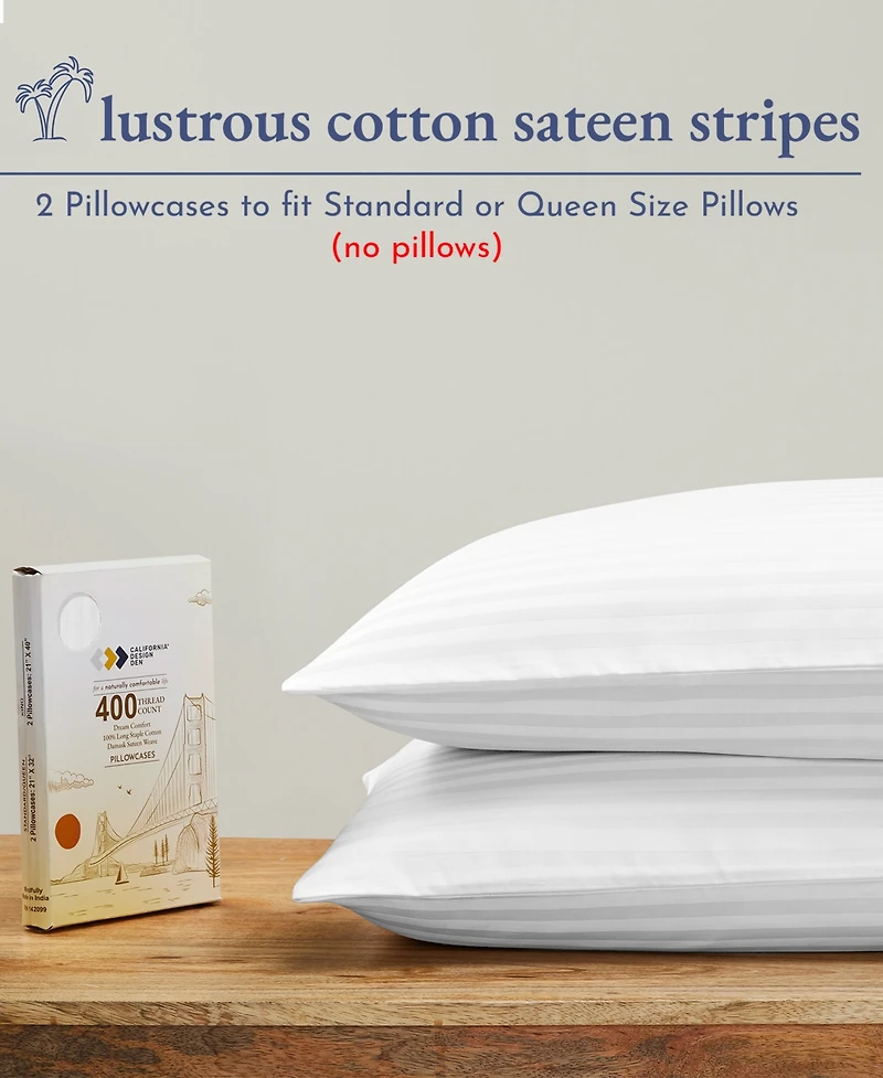 Standard / Queen Size Striped Pillowcase Set