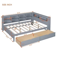 Streamdale White Full DayBed with Drawers & Usb Charging