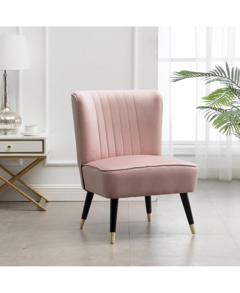 Simplie Fun Contemporary Velvet Upholstered Accent Chair, Pink